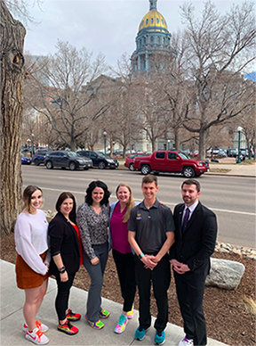 Students outside colorado capitol